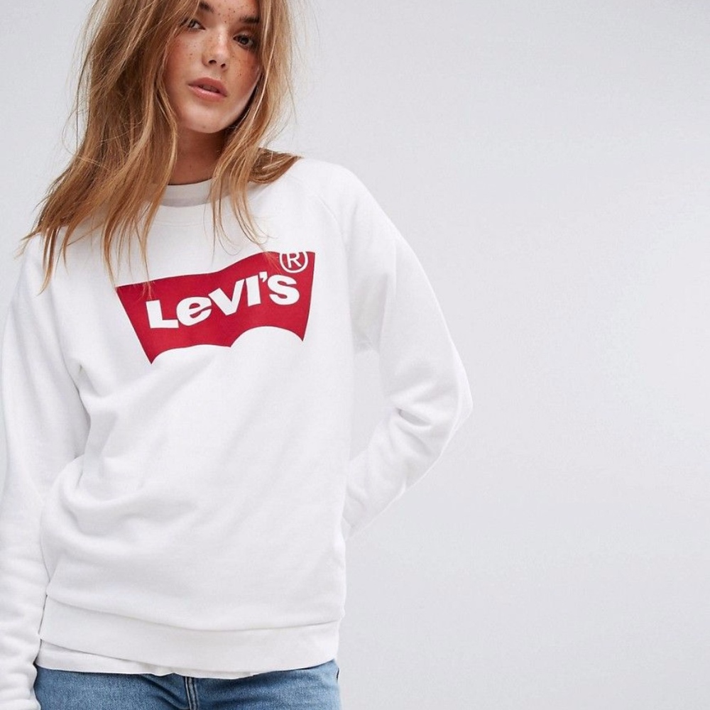 White Levi's Logo Crewneck Sweatshirt